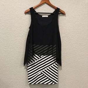 Black and White Sexy Bodycon Dress